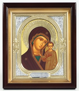 Икона в киоте 18х24 венчик риза-рамка Казанская Божья Матерь 235952