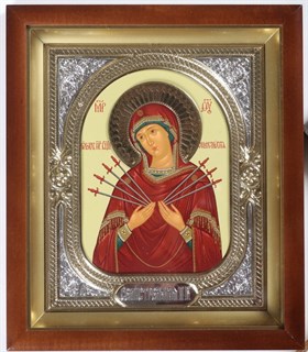 Икона в киоте 18х24 венчик риза-рамка Семистрельная Божья Матерь 235955