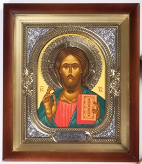 Икона в киоте 18х24 венчик риза-рамка Спаситель 235956