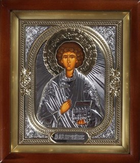 Икона в киоте 18х24 объёмная Пантелеимон 235960