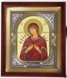 Икона в киоте 18х24 риза-рамка Семистрельная Божья Матерь 235976