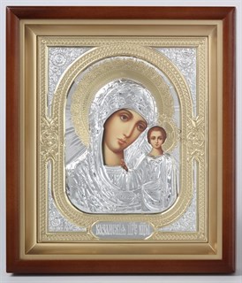 Икона в киоте 18х24 фото объёмная Казанская Божья Матерь 235985