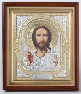 Икона в киоте 18х24 фото объёмная Спаситель 235989