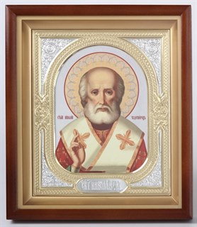 Икона в киоте 18х24 фото риза-рамка Николай Чудотворец 235994
