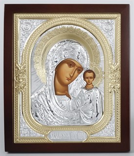 Икона в киоте 18х24 фигурный без подрамника объёмная Казанская Божья Матерь 236005