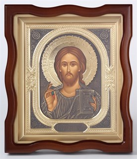 Икона в киоте 18х24 фигурный (зол+патин) Спаситель 236022