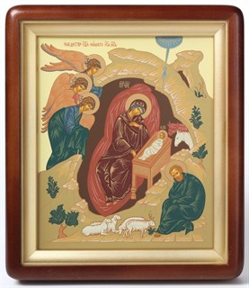 Икона в киоте 18х24 фигурный Рождество Христово 236064