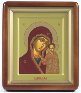Икона в киоте 18х24 фигурный темпера ковчег Казанская Божья Матерь 236072