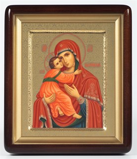 Икона в киоте 18х24 фигурный темпера ковчег Владимирская Божья Матерь 236104