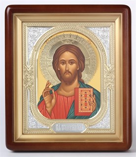 Икона в киоте 18х24 фигурный венчик риза-рамка Спаситель 236153