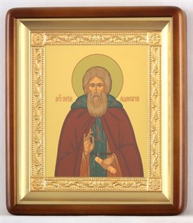Икона в киоте 18х24 фигурный рамка золочёная Сергий Радонежский 236187