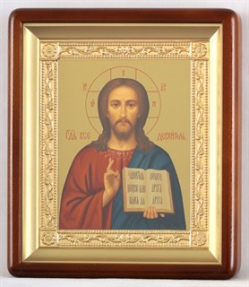 Икона в киоте 18х24 фигурный рамка золочёная Спаситель 236190
