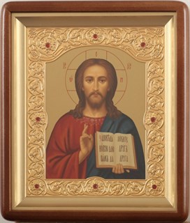 Икона в киоте 18х24 золочёная Спаситель 236210