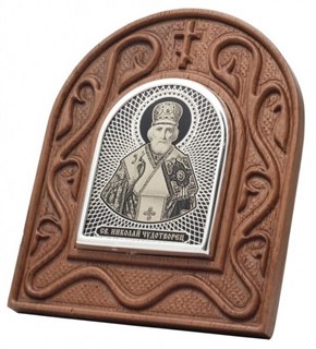 Икона серебрянная Николай Чудотворец арка 219396