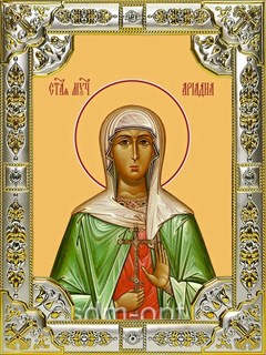 {{photo.Alt || photo.Description || 'Икона освященная Ариадна Промисская мученица посеребрение 925 18х24 см со стразами'}}