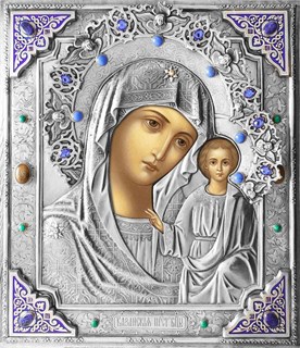 Икона Казанская Божья Матерь риза резная 253346