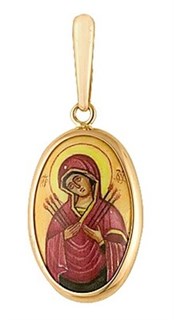 Образок золотой Семистрельная Божья Матерь 241040