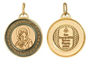 Подвеска золотая Владимирская Божия Матерь 241342