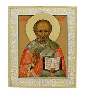 Икона Николай Чудотворец ювелирная серебряная 241650