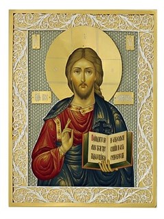 Икона Господь Вседержитель серебряная ювелирная 241666