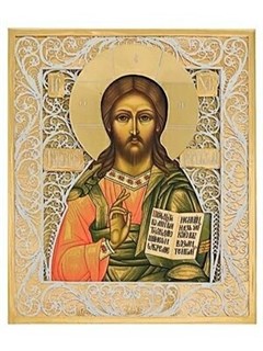 Икона Господь Вседержитель серебряная ювелирная 241695