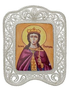 Икона Великомученица Екатерина серебряная 241707