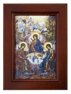 Икона Святая Троица ювелирная серебряная 241711