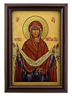 Икона Покров Пресвятой Богородицы серебряная ювелирная 241713
