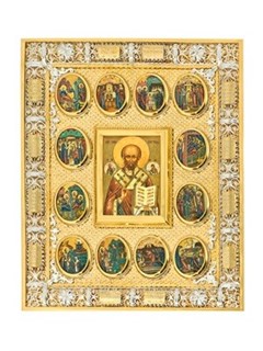 Икона Николай Чудотворец ювелирная серебряная 241718