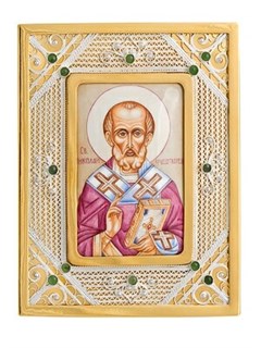 Икона Николай Чудотворец ювелирная серебряная 241722