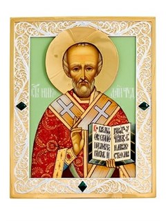 Икона Николай Чудотворец ювелирная серебряная 241728