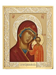 Икона Казанской Божией Матери серебряная ювелирная 241731