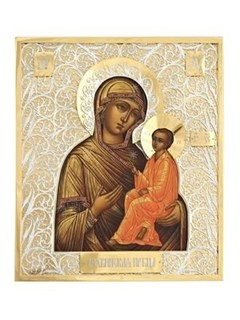 Икона ювелирная Тихвинская Божья Матерь серебряная 241732
