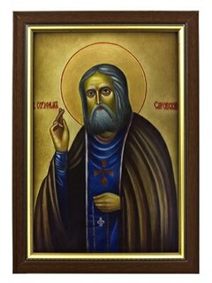 Икона Серафима Саровского серебряная ювелирная 241733