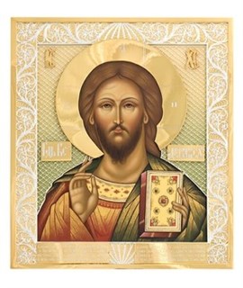 Икона Господь Вседержитель серебряная ювелирная 241740