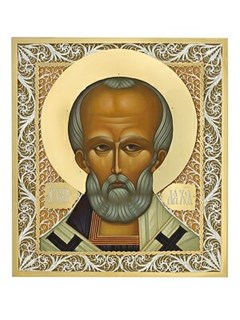 Икона Николай Чудотворец ювелирная серебряная 241772