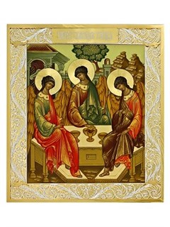 Икона Святая Троица ювелирная серебряная 241774