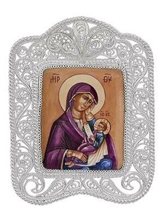 Икона Утоли Моя Печали Божья Матери серебряная 241792
