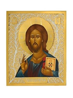 Икона Господь Вседержитель серебряная ювелирная 241809