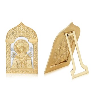 Икона Семистрельная Божья Матерь ювелирная серебряная 241811