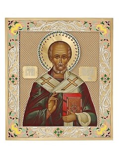 Икона Николай Чудотворец ювелирная серебряная 241812
