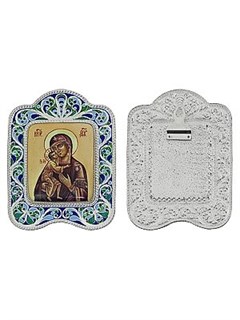 Икона Феодоровская Божия Матерь серебряная ювелирная 241829