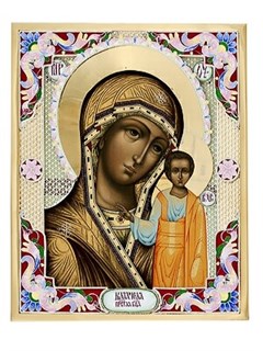 Икона Казанской Божией Матери серебряная ювелирная 241837