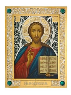 Икона Господь Вседержитель серебряная ювелирная 241846