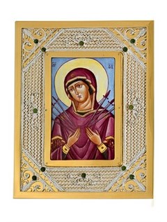 Икона Семистрельная Божья Матерь ювелирная серебряная 241851