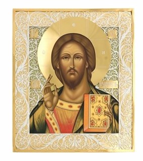 Икона Господь Вседержитель серебряная ювелирная 241858