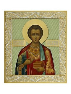 Икона Пантелеймон целитель ювелирная серебряная 241868