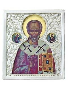 Икона Николай Чудотворец ювелирная серебряная 241882