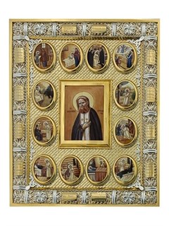 Икона Серафима Саровского серебряная ювелирная 241889