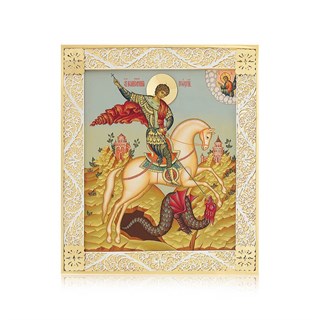 Икона Георгий Победоносец серебряная ювелирная 241892